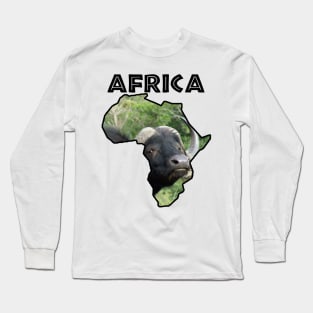 Africa Wildlife Continent Buffalo Grass Long Sleeve T-Shirt